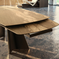 Table à manger rectangulaire en verre trempé au design moderne et luxueux, extensible et pliable, 8 places, pour usage hôtelier
