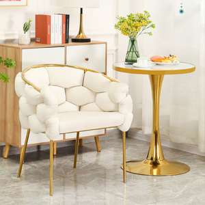 Chaise de salle à manger de luxe Nordic Light moderne Simple salle à manger chaise de ménage dos couverture souple chaise en velours - Product Image 3