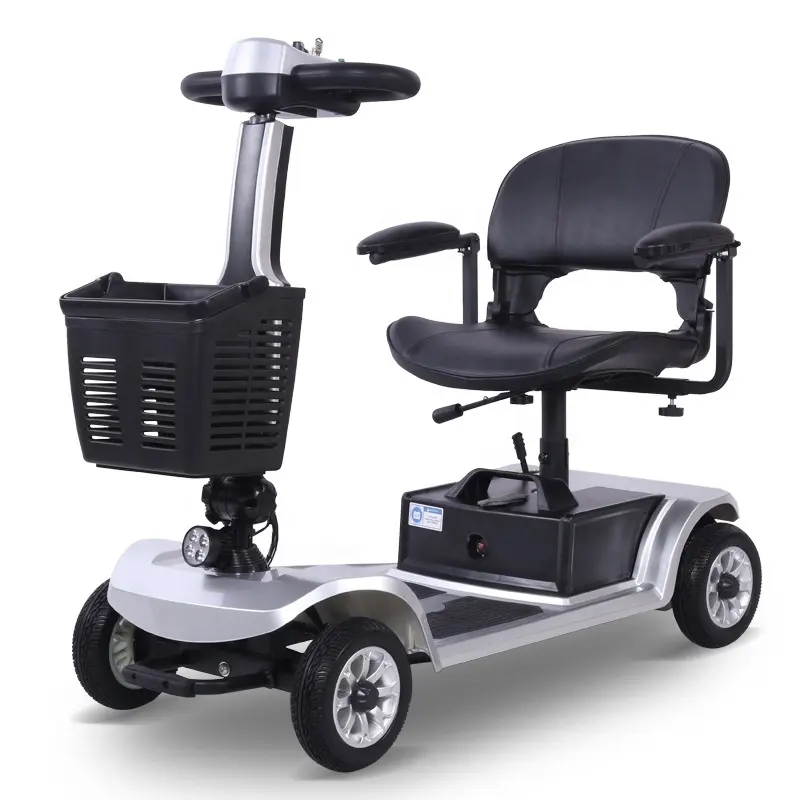 Scooter de 4 ruedas para discapacitados, scooter de movilidad para ancianos, scooter de movilidad eléctrica Plegable ligera