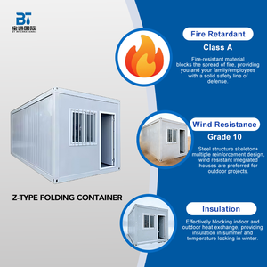 Casa <span class=keywords><strong>Contenedor</strong></span> Plegable Tipo Z <span class=keywords><strong>de</strong></span> Instalación Rápida, Oficina Modular Pequeña, Plegable, Reciclable, Reutilizable, para Uso en Supermercados - Product Image 2