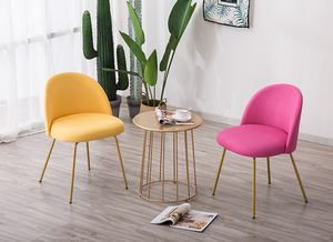 Studio funzione casa ufficio moda <span class=keywords><strong>bianco</strong></span> dorato gambe blu tessuto velluto cuscino soggiorno sedie da pranzo da cucina impilabili - Product Image 5