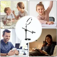 Support de téléphone aérien Portable NewTabletop Shooting Stand Trépieds avec support de téléphone portable Boom Arm pour LiveStreaming Photography