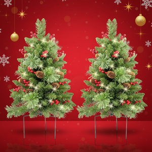 Sapin de Noël en plastique LED de haute qualité 2027 avec lumière blanc chaud, design sapin écologique, base de table, utilisation extérieure - Product Image 6