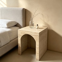 Table basse carrée en travertin, style moderne et minimaliste, avec éléments décoratifs, pour salon, bar à domicile, mobilier d'hôtel, table de chevet