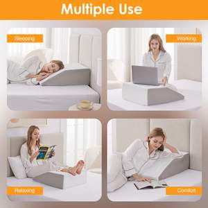 Repose-jambes haute densité mousse élévatrice cale soulage pied genou et cheville blessure jambe élévation oreiller velcro avec double poignées - Product Image 4