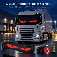 Panneau d'affichage LED flexible pour voiture, effet œil de démon, avec USB, Bluetooth, application mobile, télécommande, écran à motifs personnalisables pour la décoration du pare-brise
