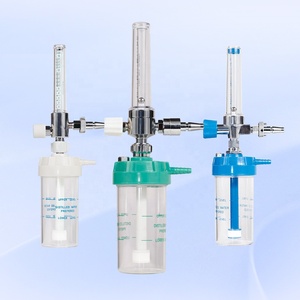 Regulator tekanan oksigen darah tipe dinding, Regulator tekanan oksigen medis Inhaler standar Inggris dengan pengukur aliran oksigen dan botol Pelembab - Product Image 2