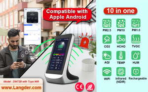 Détecteur de CO2, moniteur de dioxyde de carbone, contrôle du dioxyde de carbone pour serre et application Tuya Wifi transférable sur téléphone mobile - Product Image 6