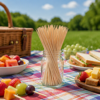 Brochettes en bambou de 21 cm, bâtonnets jetables pour barbecue, résistants à la chaleur, pics à fruits pour la cuisine à domicile, pique-nique