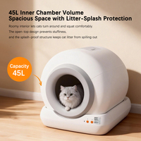 Bac à litière intelligent pour chat, entièrement automatique, autonettoyant, contrôle par application, contrôle des odeurs, 45L, grand format, ABS, pour chats d'intérieur, vente en gros