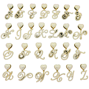 Collana con Ciondolo a 26 Lettere in Inglese, Collana con Catena Cubana Piena di Diamanti d'Amore - Product Image 4