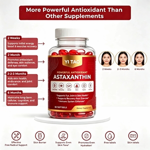 Complément alimentaire nutritionnel de marque OEM/ODM contenant de l'astaxanthine et diverses vitamines. Capsules molles d'astaxanthine. - Product Image 3