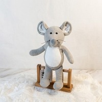Jouet en peluche gris confortable pour bébé, transfert thermique par sublimation, taille 25 cm, cadeau pour enfant, ventre blanc, LOGO personnalisé, jouet en peluche mignon