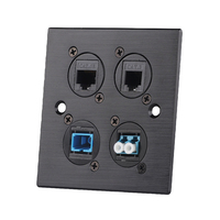 86 Alüminyum Multimedya Duvar Bilgi Kutusu Çift 4-Port D-Tipi Modül CAT5e/CAT6 RJ45 /VGA Ses/Görüntü Ön Panel Soketi