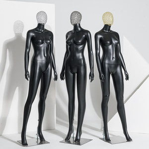 Maniquí Femenino <span class=keywords><strong>de</strong></span> Cuerpo Completo <span class=keywords><strong>de</strong></span> Plástico Irrompible <span class=keywords><strong>de</strong></span> Color Negro con Cabeza <span class=keywords><strong>de</strong></span> <span class=keywords><strong>Alambre</strong></span> Metálico Atractiva <span class=keywords><strong>para</strong></span> Exhibición <span class=keywords><strong>de</strong></span> Abrigos, Trajes y Camisas - Product Image 1