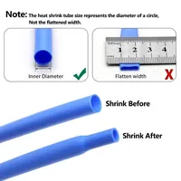 1,7: 1 tubo termorretráctil de silicona suave azul 0,8 ~ 20mm funda de Cable Flexible aislado de alta temperatura Protector de envoltura de alambre DIY