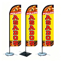 Drapeaux publicitaires 100 % polyester en fibre de verre, imprimés numériquement, personnalisables, pour la vente de poulet rôti en restaurant – Nouveauté très demandée