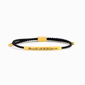 Bracelet Motivationnel en Acier Inoxydable, Souviens-Toi Qui Tu Es, Bracelet Design Tube - Product Image 1