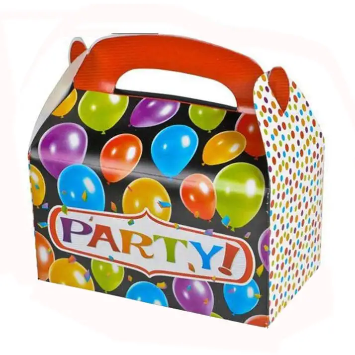 사용자 정의 인쇄 다채로운 도매 골판지 웨딩 생일 파티 사탕 선물 박공 상자