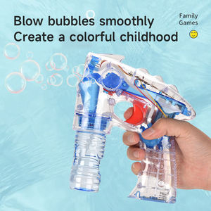 Pistola de Burbujas Transparente con Funcionamiento a Batería para Exteriores, Pistola de Burbujas Automática para Niños con Botella de Solución - Product Image 4
