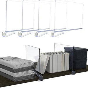 Organisateur d'étagère de placard réglable en acrylique transparent pour l'organisation du rangement - Product Image 2