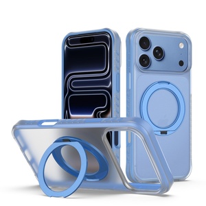 เคสโทรศัพท์แม่เหล็กแบบด้านโปร่งแสงรุ่นใหม่สำหรับ iPhone 18 16 17 Pro Max พร้อม 360 °   ขาตั้งแบบวงแหวน ป้องกันการลื่นไถล ป้องกันแรงกระแทก - Product Image 1
