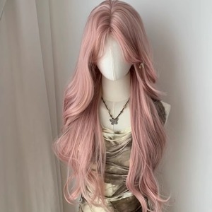 วิกผมยาวหยิกแบบมีหน้าม้าปัดข้าง ยี่ห้อในประเทศ  ฐานลูกไม้ 13x4  ไรผมธรรมชาติ  ใยผม Kanekalon  วิกเต็มศีรษะ - Product Image 5