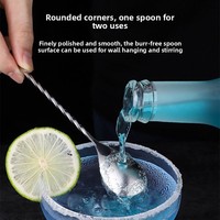 Cuillère à bar longue en acier inoxydable pour mélanger les cocktails, le café, le lait et le thé