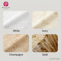 Nappe ronde HuaLai 120 pouces à sequins, blanc champagne, en maille scintillante, pour mariage, banquet, décoration d'événements, taille personnalisée, OEM