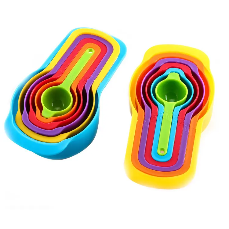 Kitchen accessories 6-pieces set Plastic Measuring Cup Baking Colorful Combination Measuring Spoon Set with home and kitchen