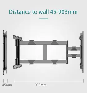 KALOC DL90 Directly Factory Articulating Arms Adjustable Swivel Tilt Full Motion TV Hanger Wall Bracket Mount For 55-100 Inch