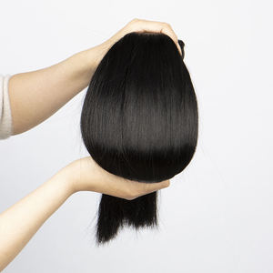Extensions de cheveux brésiliens de qualité supérieure, tissage vierge Remy droit, 22 pouces, fermeture premium, double trame, en vente - Product Image 2