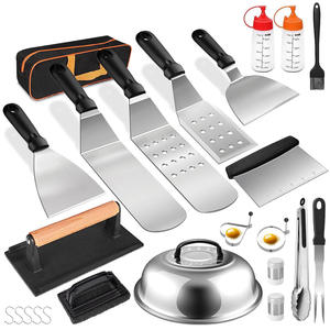 Juego de Accesorios para Plancha de Bajo Pedido Mínimo, 24 Piezas, Utensilios Profesionales para Cocina al Aire Libre, Espátula para <span class=keywords><strong>Barbacoa</strong></span>, Juego de Herramientas para Parrilla - Product Image 1