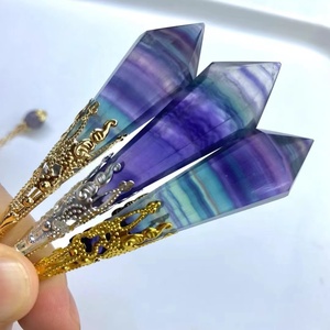 Bán Hot Healing đá quý tinh thể tự nhiên cầu vồng fluorite con lắc cho sức khỏe - Product Image 2