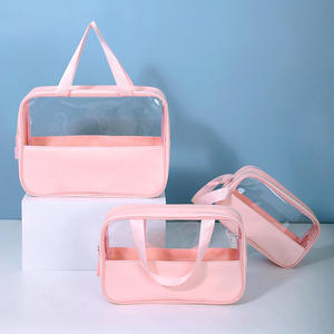 Bolsa de maquillaje de viaje Beilian, rectangular, transparente, de PVC, resistente al agua, para guardar artículos de aseo para viajes. - Product Image 1