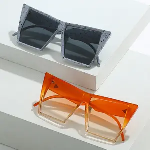 Óculos de sol de grife para mulheres, óculos de sol de personalidade grande com ilhós de gato, óculos quadrados e gradientes, modelo 2024, ideal para mulheres