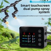 Système d'arrosage intelligent pour terrarium de forêt tropicale, kit d'humidification à micro-pulvérisation à double pompe et réservoir écologique pour reptiles en plastique