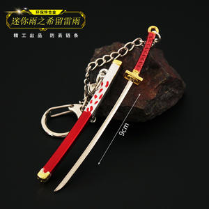 13 disegni Anime Luffy 9cm Mini arma portachiavi accessori cartone animato occhio di <span class=keywords><strong>aquila</strong></span> nero notte Zoro in lega di metallo ciondolo portachiavi - Product Image 6