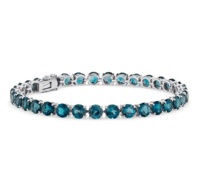 Bracelet de tennis ovale en argent sterling S925 plaqué rhodium avec opale de feu, idéal pour femme, vente en gros