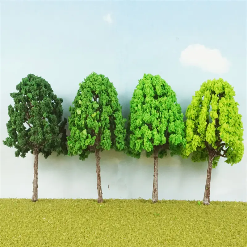 Paisaje de ferrocarril modelo 1:50 árboles artificiales de escala O con polvo de árbol verde