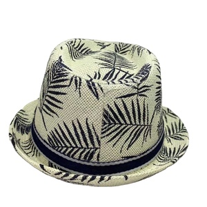 어린이 록 인쇄 맞춤형 인쇄 로고 밀짚 페도라 모자 패션 - Product Image 4