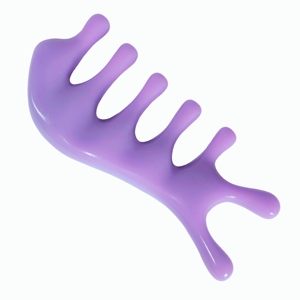 Peigne de massage du cuir chevelu en résine violet lavande tendance pour le soulagement du stress et la relaxation - Product Image 4