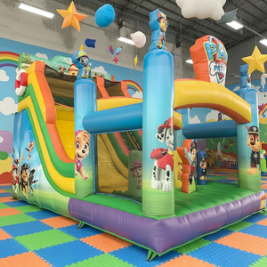 Château gonflable combiné avec toboggan sur le thème des chiens de dessin animé, qualité commerciale, personnalisable, pour enfants, à vendre - Product Image 1