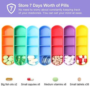 One Week 28 Cases Pill <b>Storage</b> <b>Rainbow</b> Color Pill Holder <b>Drawer</b> Shaped Plastic Pill Box - Product Image 4