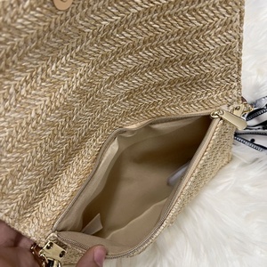 Compteur nouvelle grande marque LOGO cadeau paille rotin slank chaîne d'épaule dames petit sac carré pochette - Product Image 5