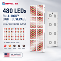 BONLITER Panneau de luminothérapie rouge pour tout le corps 2400W 480 LED 5 longueurs d'onde Stock entrepôt USA