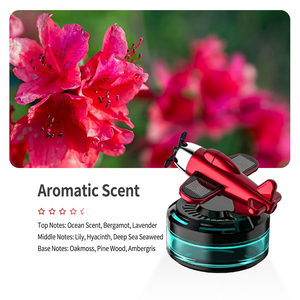 Purificateur d'air solaire pour voiture, ornement d'avion, parfum floral rouge, longue durée 31-60 jours, décoration de console centrale - Product Image 5