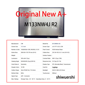 13,3-inch LCD-scherm 1920*1200 EDP 30pins 60Hz Vervanging NE133WUM N61 M133NW4J R0 R2 R3 B133UAN02.0 HW0A B133UAN02.2 B133UAN02.6 - Product Image 4