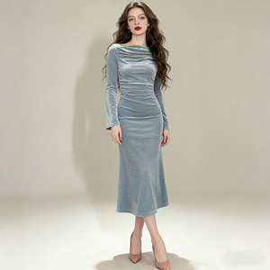 ผู้ผลิตเสื้อผ้าสตรี ZYHT 31125 <span class=keywords><strong>ชุด</strong></span>เดรสสั่งตัด <span class=keywords><strong>ชุด</strong></span>เดรสออกงาน <span class=keywords><strong>ชุด</strong></span>เดรสกำมะหยี่ทรงเข้ารูป ระบายอากาศได้ดี <span class=keywords><strong>ชุด</strong></span>ราตรียาวสำหรับผู้หญิง - Product Image 2