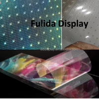 Écran LED flexible en film P4 P6, affichage LED transparent, vitrine publicitaire, écran transparent pour la décoration des magasins et des centres commerciaux